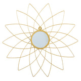 26” Gold Metal Flower Accent Wall Mirror