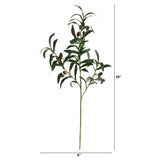 28" Artificial Olive Stems - Set of 3