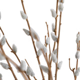 28” Artificial Pussy Willow Arrangement in Modern Metal Black Vase
