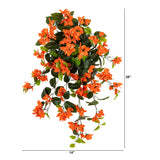 28” UV Resistant Artificial Bougainvillea Hanging Plant (Indoor/Outdoor) - Set of 2