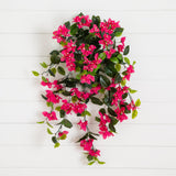 28” UV Resistant Artificial Bougainvillea Hanging Plant (Indoor/Outdoor) - Set of 2