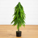 3' Artificial Real Touch Down Swept Norfolk Pine Tree with Natural Look
