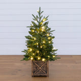 3’ Finland Fir Artificial Christmas Tree in Decorative Planter