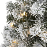 3' Flocked West Virginia Fir Artificial Christmas Tree with 50 Clear LED Lights
