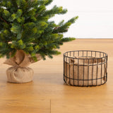 3' Artificial Balsam Fir Christmas Tree with Pine Cones in Jute Wire Planter