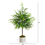 3' Artificial Real Touch Norfolk Island Pine in Metal Tin Planter with Natural Look