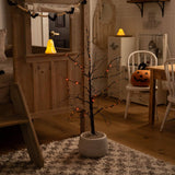 3' Pre-Lit Halloween Black Twig Artificial Tree with 80 Orange & Purple LED Lights