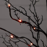 3' Pre-Lit Halloween Deluxe Black Twig Artificial Tree with 36 Orange & Purple LED Lights