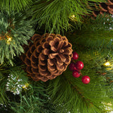 3’ Montana Mixed Pine Artificial Christmas Tree with Pine Cones, Berries and 50 Clear LED Lights