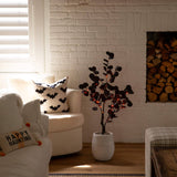 3' Pre-Lit Artificial Halloween Black Eucalyptus Tree with 80 Orange & Purple LED Lights