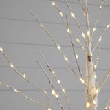 3’ Pre-Lit Artificial White Birch Tree with 120 Warm White LED Lights