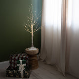 3’ Pre-Lit Artificial White Birch Tree with 120 Warm White LED Lights