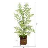 3’ Ruffle Fern Artificial Tree in Metal Planter