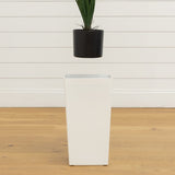 3’ UV Resistant Artificial Grass Plant in White Tower Planter (Indoor/Outdoor)