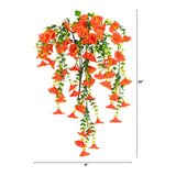 30" UV Resistant Artificial Morning Glory Hanging Plant (Indoor/Outdoor) - Set of 6