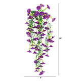 30" UV Resistant Artificial Morning Glory Hanging Plant (Indoor/Outdoor) - Set of 6