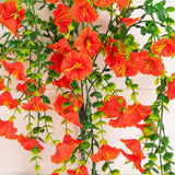 30" UV Resistant Artificial Morning Glory Hanging Plant (Indoor/Outdoor) - Set of 6