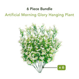 30" UV Resistant Artificial Morning Glory Hanging Plant (Indoor/Outdoor) - Set of 6