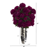 31” Mum Artificial Arrangement in Silver Vase