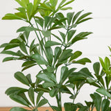 31” UV Resistant Artificial Schefflera Tree in White Decorative Planter (Indoor/Outdoor)