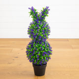 31" UV Resistant Artificial Easter Bunny Shaped Lavender Topiary (Indoor/Outdoor)