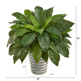 33” Bird’s Nest Fern Artificial Plant in Tin Bucket