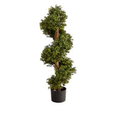 33” Boxwood Topiary Spiral Artificial Tree (Indoor/Outdoor)