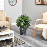33” Silver King Artificial Plant in Black Elephant Shaped Planter