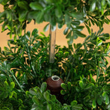 34” UV Resistant Artificial Boxwood Topiary Cone Tree in Decorative White Planter (Indoor/Outdoor)