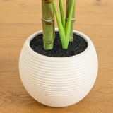 3.5' Artificial Areca Palm Tree in White Round Planter