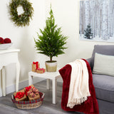 3.5’ Cedar Pine “Natural Look” Artificial Tree in Decorative Planter