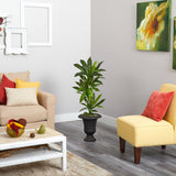 3.5’ Dracaena Artificial Plant in Charcoal Urn (Real Touch)