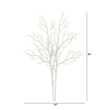 35” Pre-Lit Artificial White Birch Branches with 80 Warm White LED Lights - Set of 2