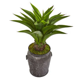 37” Agave Artificial Plant in Metal Planter