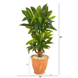 38” Corn Stalk Dracaena Artificial Plant in Terra-Cotta Planter (Real Touch)