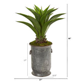 39” Agave Artificial Plant in Metal Planter