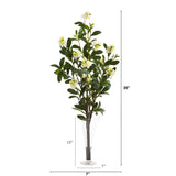 39” Peach Blossom Artificial Arrangement in Flared Vase