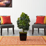 39” Schefflera Artificial Tree in Black Metal Planter (Real Touch)