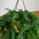 39” UV Resistant Artificial Mixed Ferns Plant in Hanging Ring (Indoor/Outdoor)