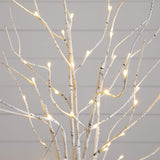 4' 5' 6' Pre-Lit Artificial White Birch Trees - Set of 3