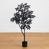 4' Artificial Halloween Black Sumac Tree