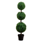 4’ Artificial Triple Ball Boxwood Topiary Tree (Indoor/Outdoor)