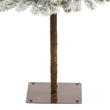 4’ Flocked Alpine Artificial Christmas Tree with 100 Lights and 260 Bendable Branches