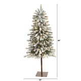 4’ Flocked Alpine Artificial Christmas Tree with 100 Lights and 260 Bendable Branches
