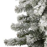 4’ Flocked Alpine Artificial Christmas Tree with 100 Lights and 260 Bendable Branches