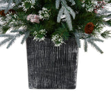 4' Frosted Artificial Christmas Tree Pre-Lit with 105 lights in Decorative Planter