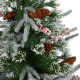 4' Frosted Artificial Christmas Tree Pre-Lit with 105 lights in Decorative Planter