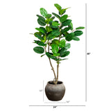 4' Artificial Audrey Ficus Tree in Rustic Decorative Planter