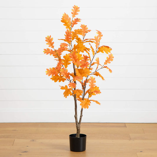 4' Artificial Autumn Oak Tree