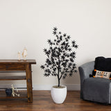 4' Artificial Halloween Eerie Black Maple Tree